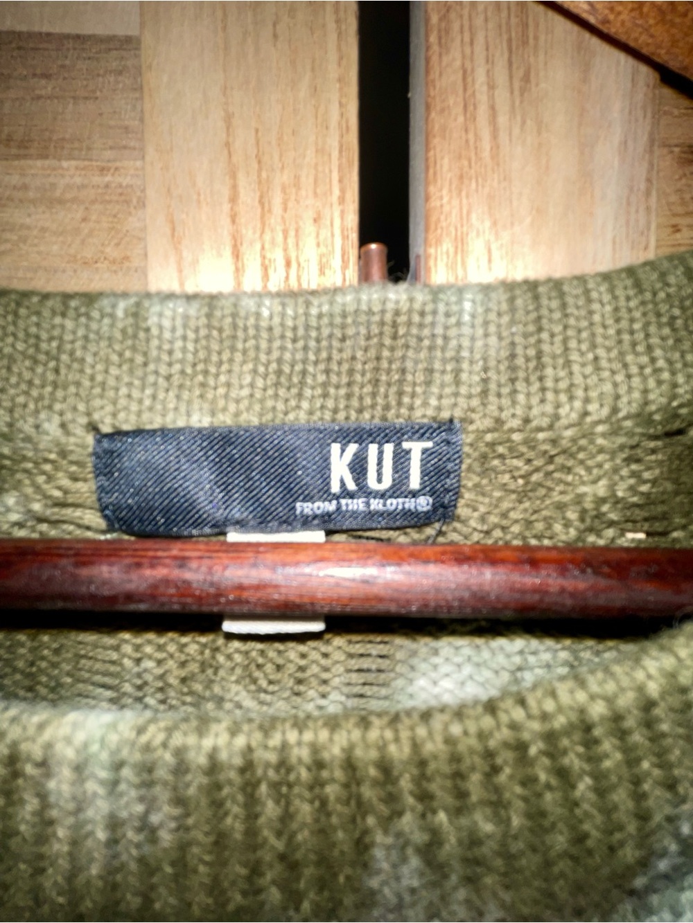 KUT from the Kloth XL Green Tie Dye Cable Knit Cotton Sweater Soft Casual Boho - Picture 3 of 9
